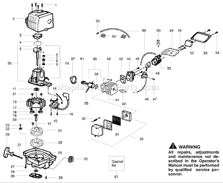 Page D Diagram and Parts List for GHT220 Type 2 Poulan Hedge Trimmer