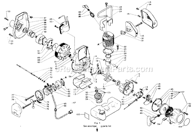 Page B Diagram and Parts List for GLT770  Poulan Trimmer