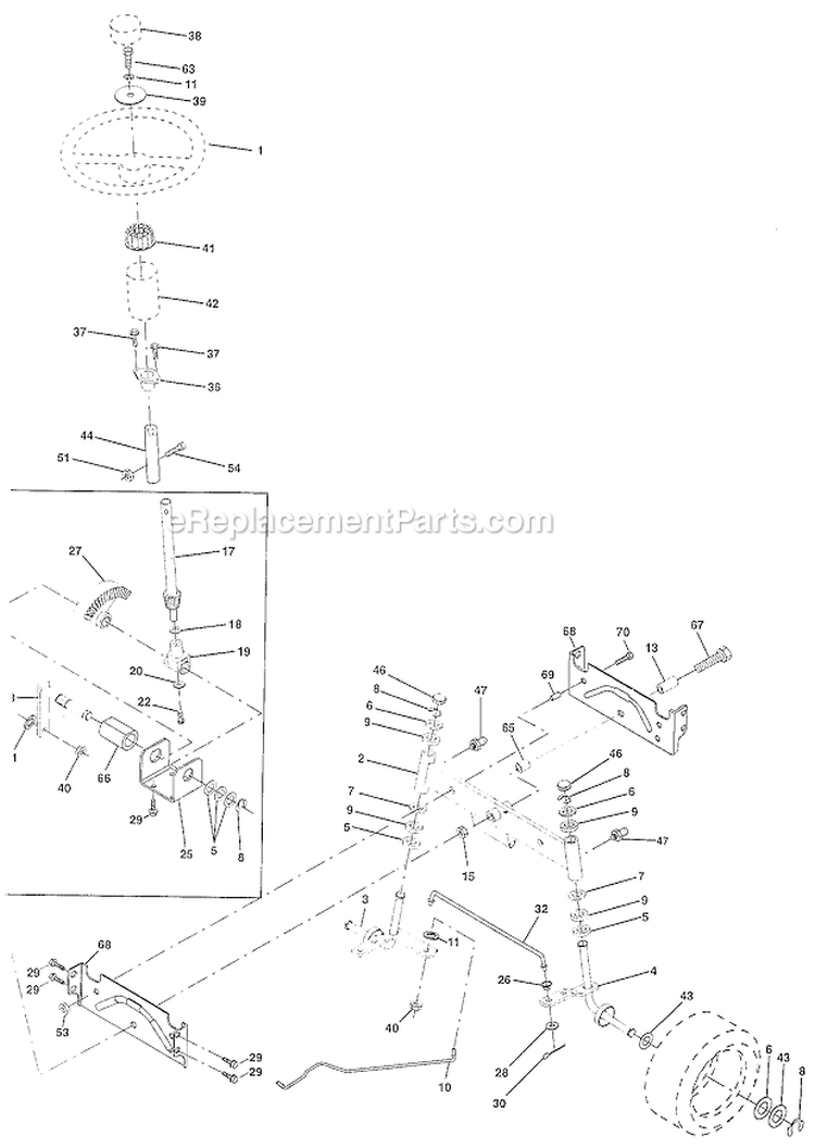 Page J Diagram and Parts List for HD145H42G 1997 Poulan Lawn Tractor