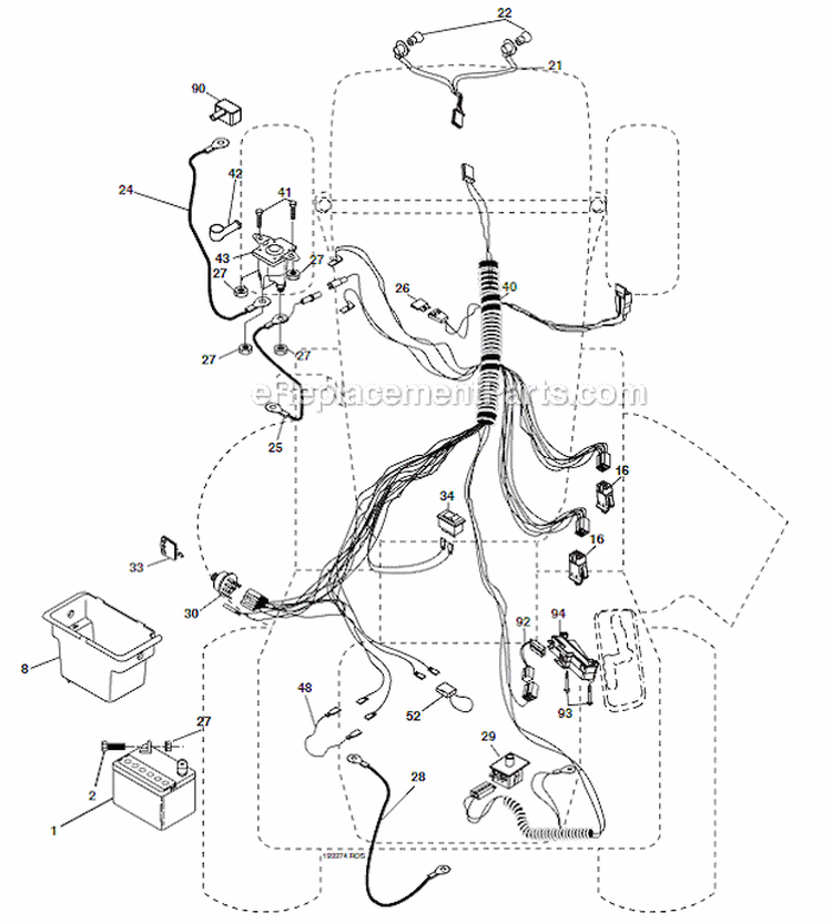 Electrical Diagram and Parts List for HD1842  Poulan Lawn Tractor