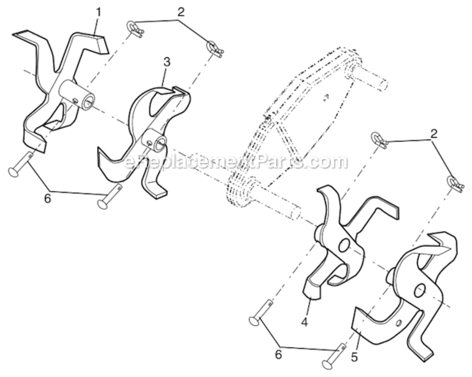 Tine_Assembly Diagram and Parts List for HDF800X  Poulan Tiller