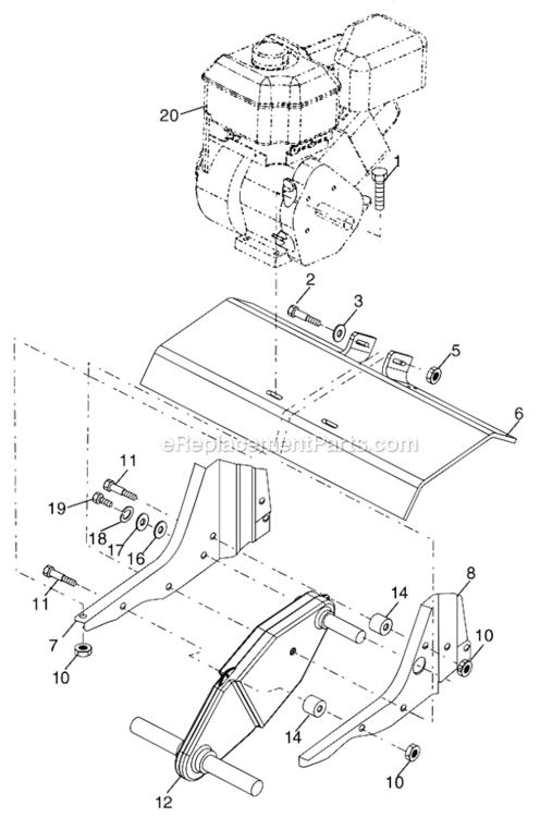 Transmission Diagram and Parts List for HDF800X  Poulan Tiller
