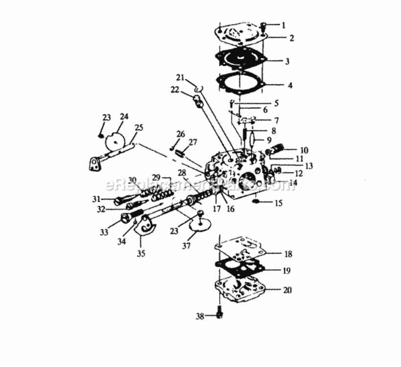 Page A Diagram and Parts List for KS412  Poulan Chainsaw