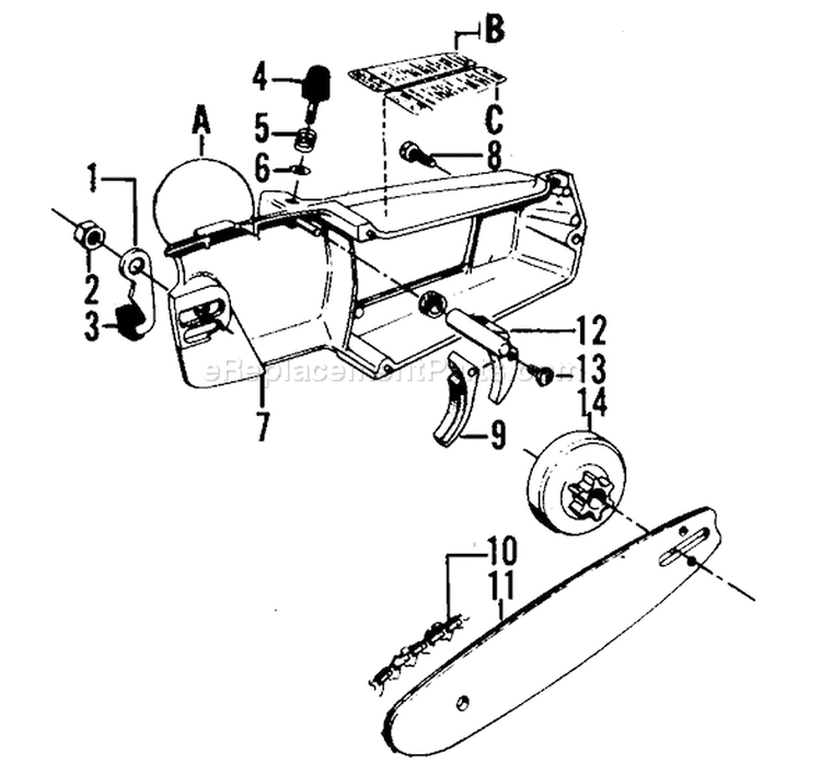 Page G Diagram and Parts List for MICROXXV MICRO XXV Poulan Chainsaw