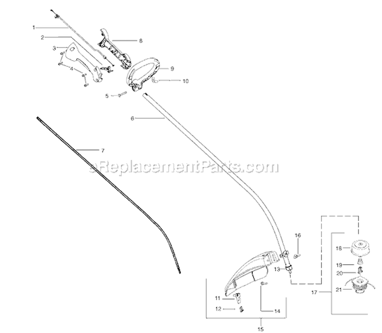 Page A Diagram and Parts List for P1500  Poulan Trimmer