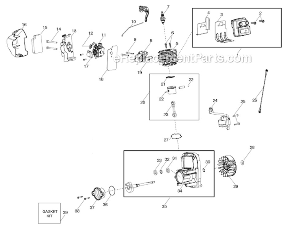 Page B Diagram and Parts List for P200C  Poulan Leaf Blower / Vacuum