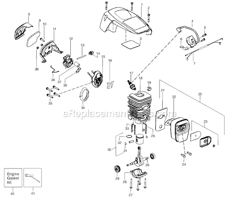 Page B Diagram and Parts List for P3314 Type 2 Poulan Chainsaw