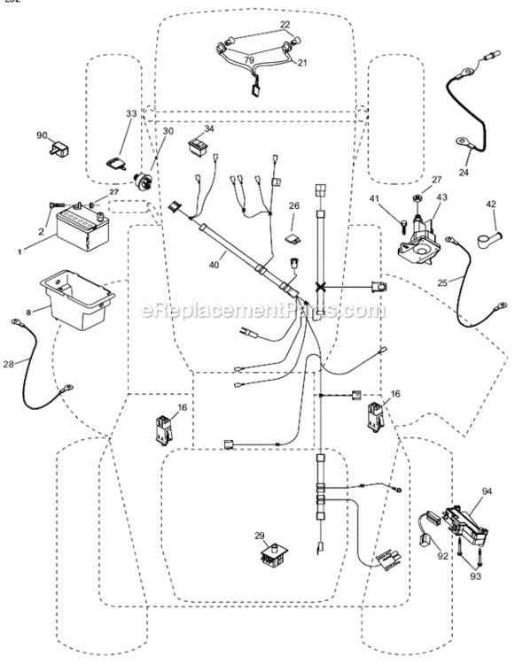 Electrical Diagram and Parts List for PB155G42 960120130 Poulan Lawn Tractor
