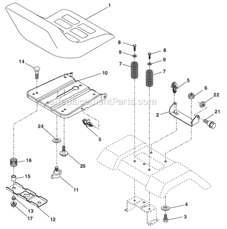 Decals Diagram and Parts List for PB155G42 960120130 Poulan Lawn Tractor