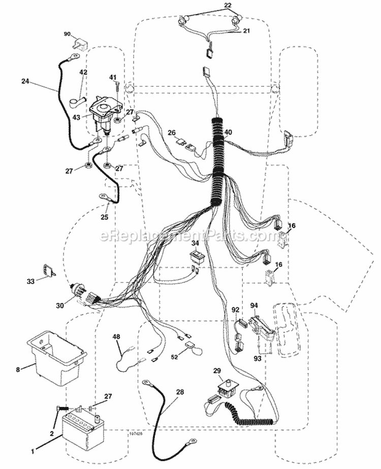 Electrical Diagram and Parts List for PB1638LT 2006-10 - 96012004401 Poulan Lawn Tractor