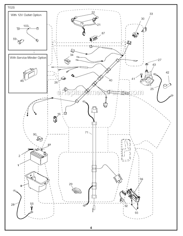 Electrical Diagram and Parts List for PB19542LT 2008-04 - 96042003402 Poulan Lawn Tractor