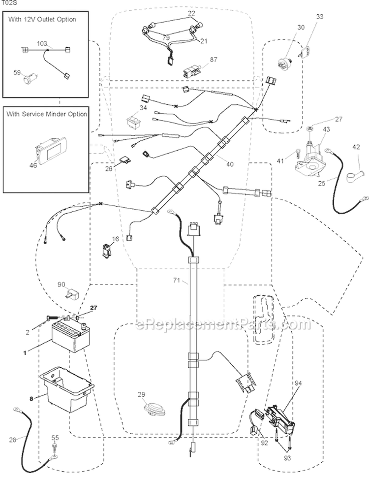 Electrical Diagram and Parts List for PB19546LT 96048001700 Poulan Lawn Tractor
