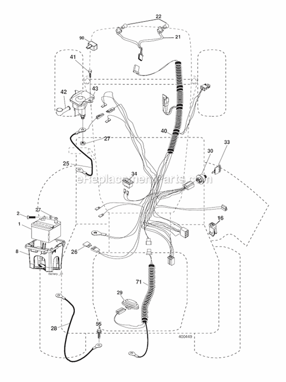 Electrical Diagram and Parts List for PB195H42LT 96042003600 Poulan Lawn Tractor