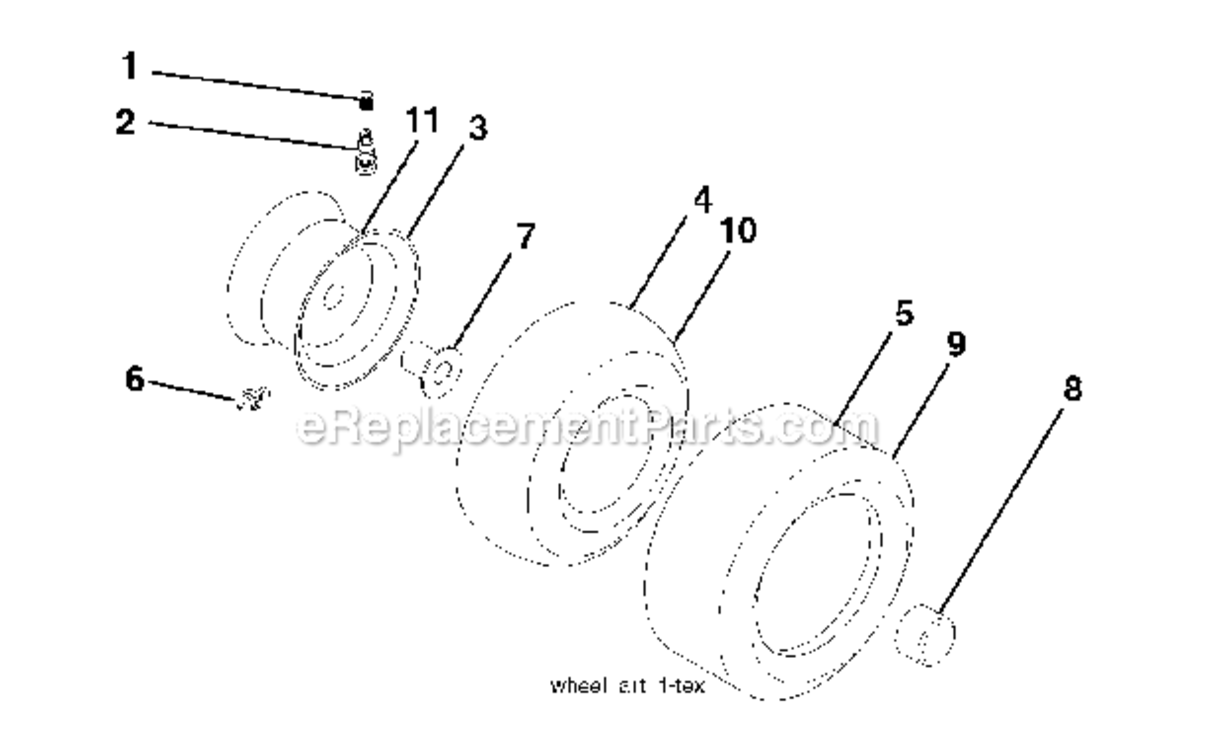 Wheels_Tires Diagram and Parts List for PB195H42LT 96042012302 Poulan Lawn Tractor