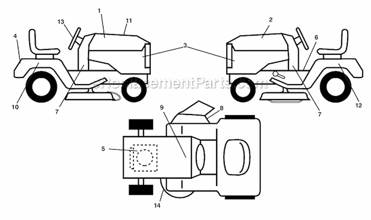 Page A Diagram and Parts List for PB195H46YT 96042005900 Poulan Lawn Tractor