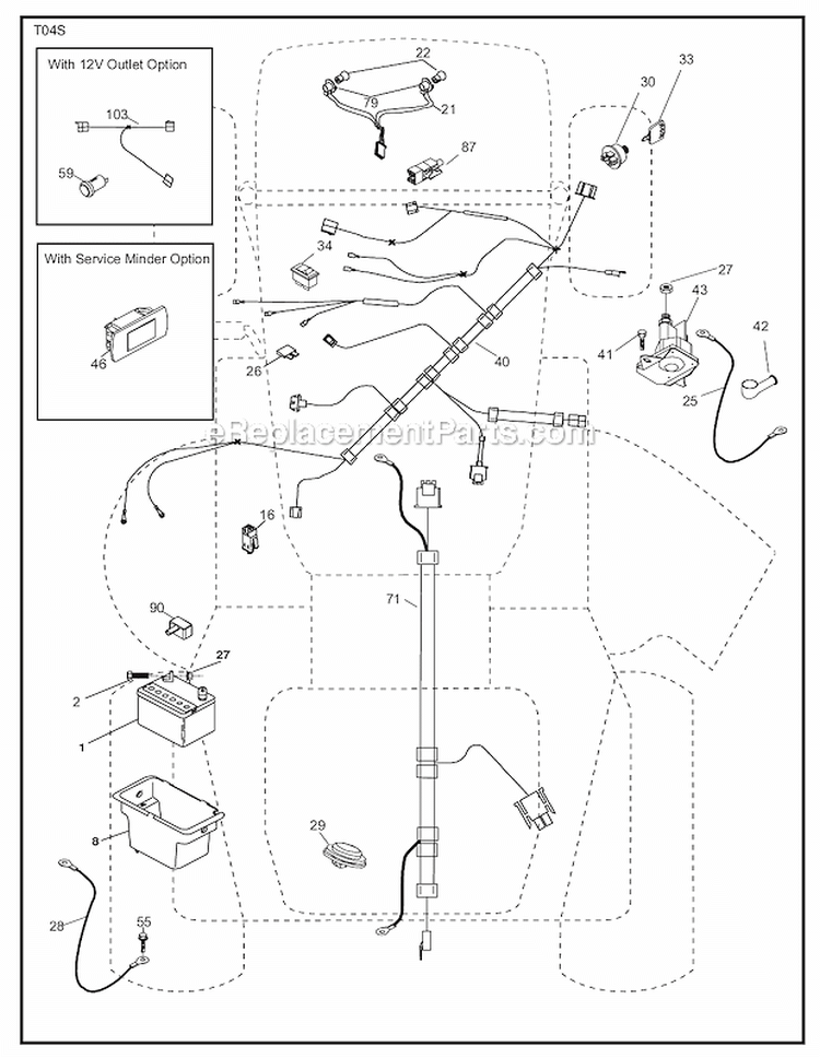 Drive Diagram and Parts List for PB195H46YT 96042005900 Poulan Lawn Tractor