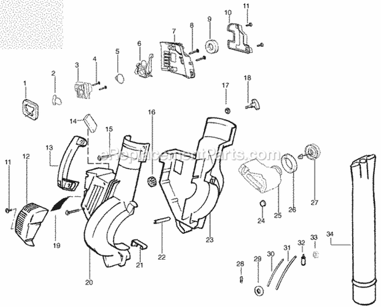 Page A Diagram and Parts List for PBV200LE Type3 Poulan Leaf Blower / Vacuum