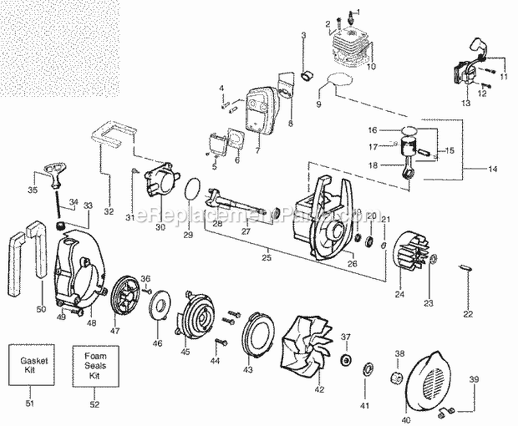 Page B Diagram and Parts List for PBV200LE Type3 Poulan Leaf Blower / Vacuum