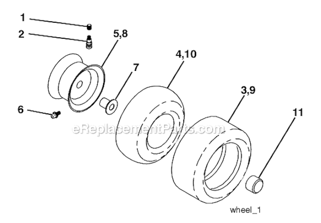 Wheels_And_Tires Diagram and Parts List for PD15538LT  Poulan Lawn Tractor