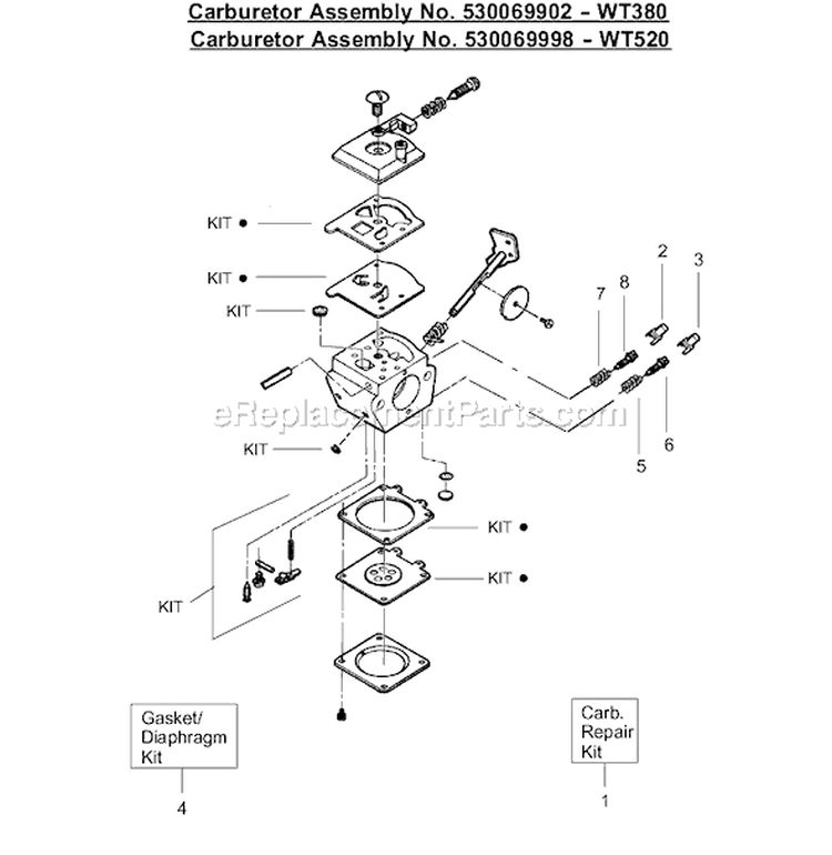 Page C Diagram and Parts List for PE3500  Poulan Trimmer