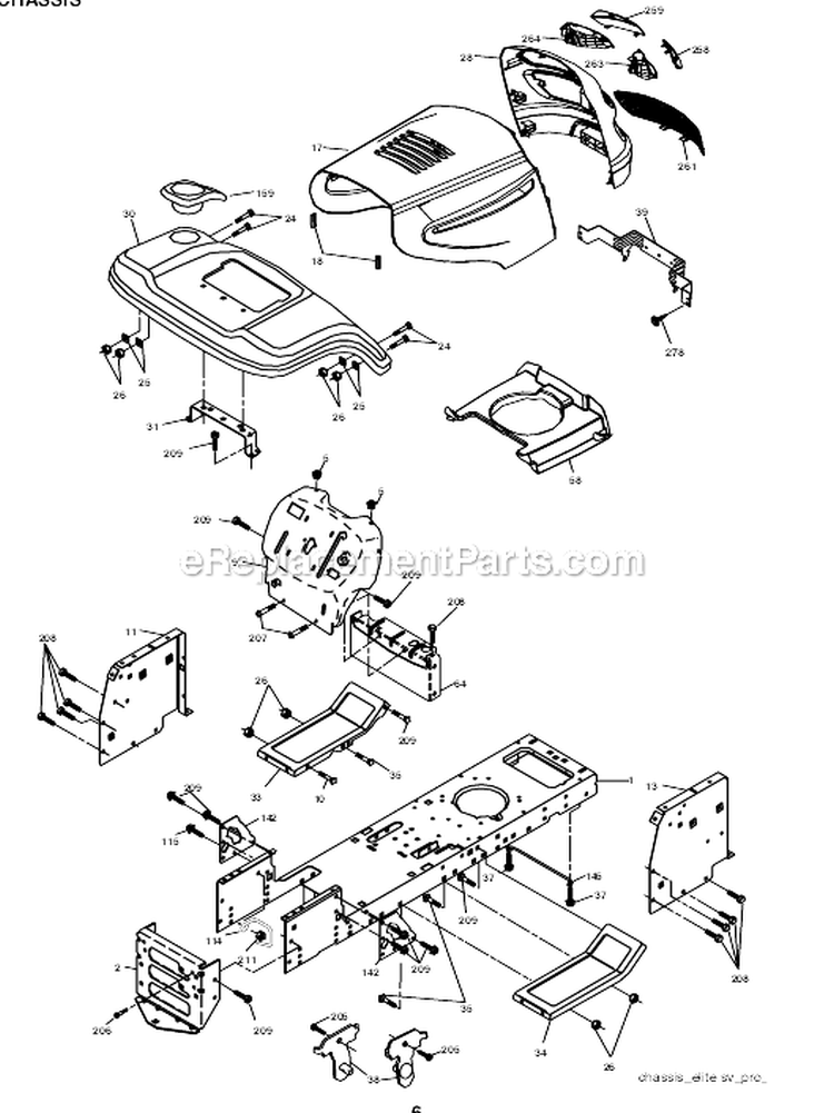 Page D Diagram and Parts List for PK1942LT 96012001500 Poulan Lawn Tractor
