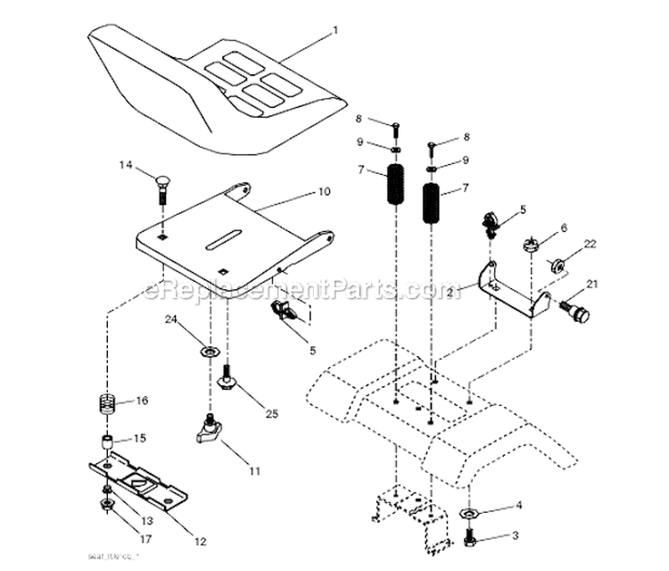 Page G Diagram and Parts List for PK1942LT 96012001500 Poulan Lawn Tractor