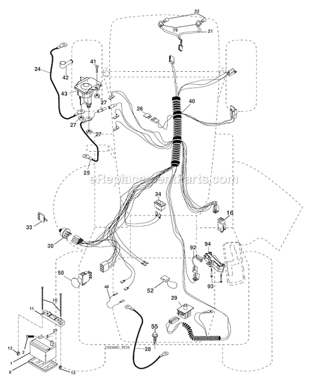 Electrical Diagram and Parts List for PK20H42YT 96017000200 Poulan Lawn Tractor