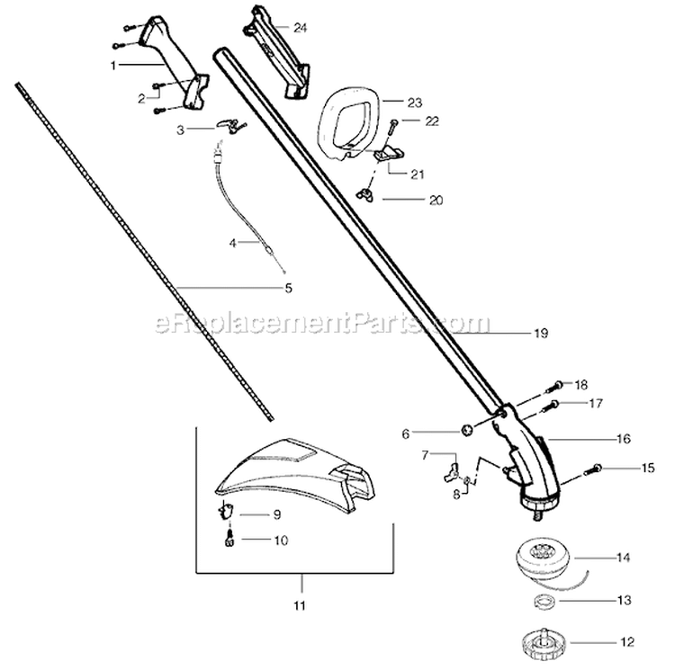 Page A Diagram and Parts List for PL25 Type 1 Poulan Trimmer