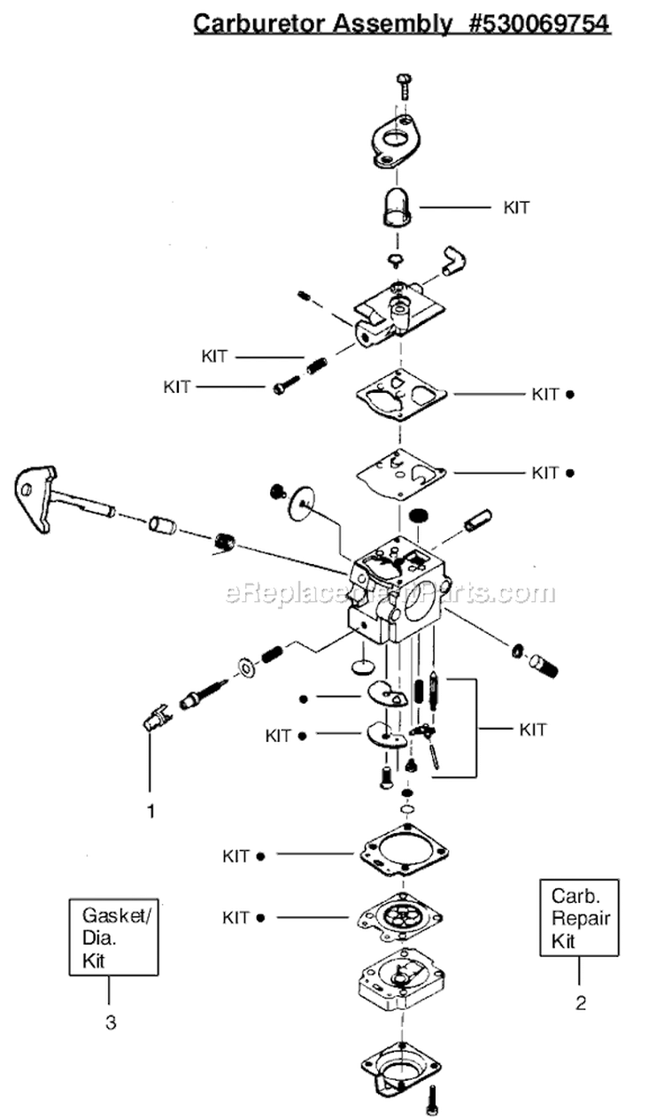 Page C Diagram and Parts List for PL25 Type 1 Poulan Trimmer
