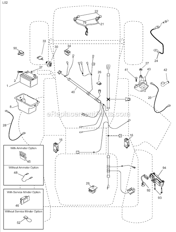 Electrical Diagram and Parts List for PO18542LT  Poulan Lawn Tractor