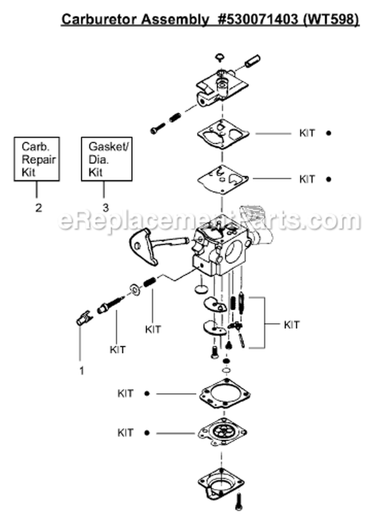 Page A Diagram and Parts List for PP033  Poulan Trimmer