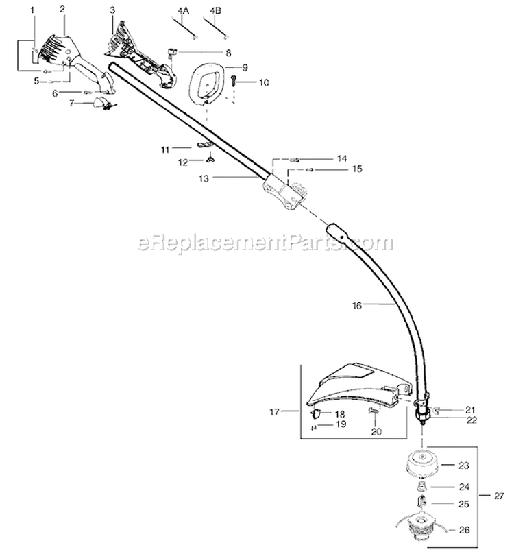 Page A Diagram and Parts List for PP035  Poulan Trimmer