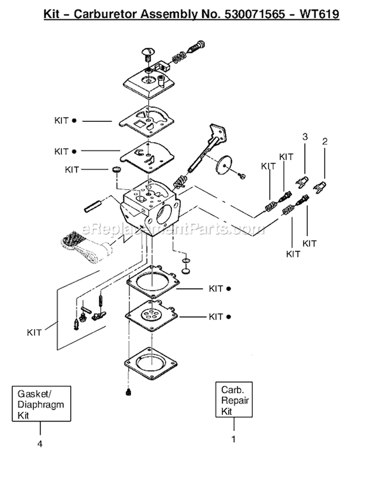 Page C Diagram and Parts List for PP035  Poulan Trimmer