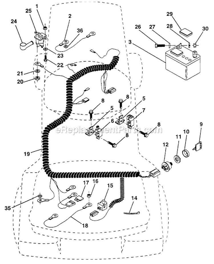 Page D Diagram and Parts List for PP1036SA  Poulan Lawn Tractor