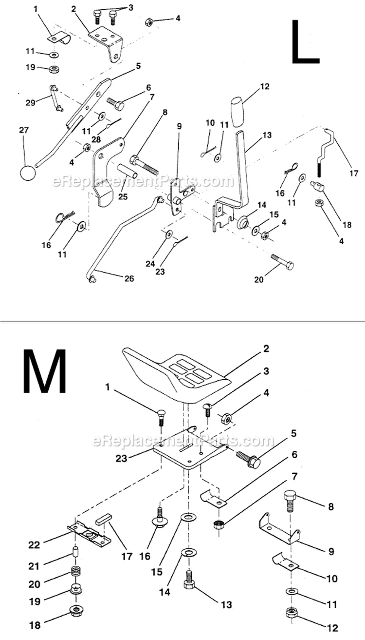 Page F Diagram and Parts List for PP1036S  Poulan Lawn Tractor