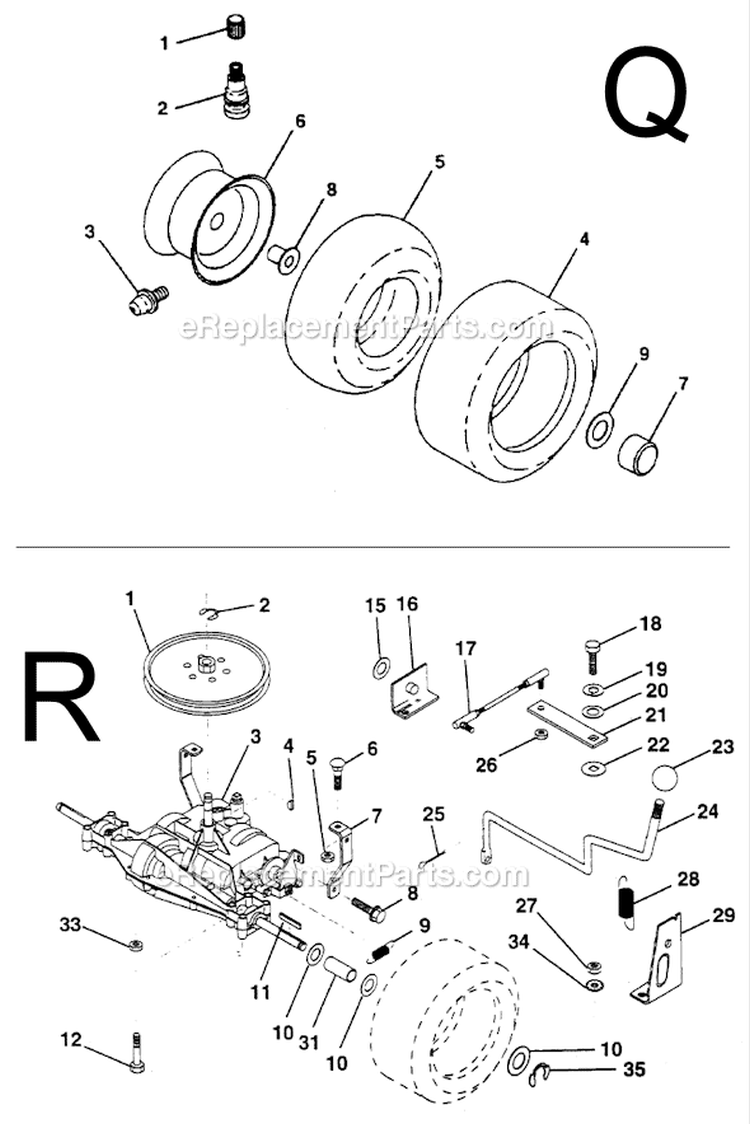 Page H Diagram and Parts List for PP1036S  Poulan Lawn Tractor