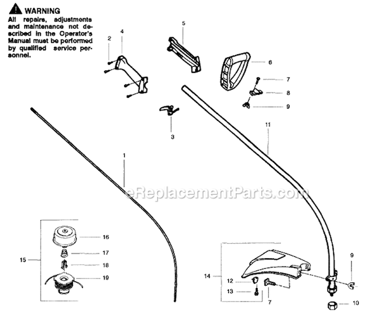 Page B Diagram and Parts List for PP110  Poulan Trimmer