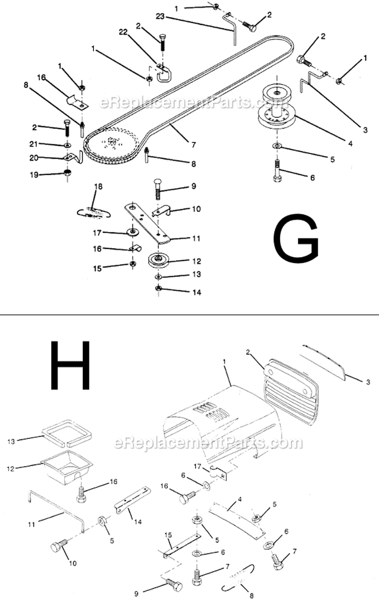 Page D Diagram and Parts List for PP1136A  Poulan Lawn Tractor