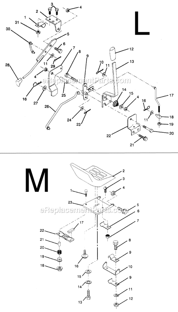 Page F Diagram and Parts List for PP1136A  Poulan Lawn Tractor