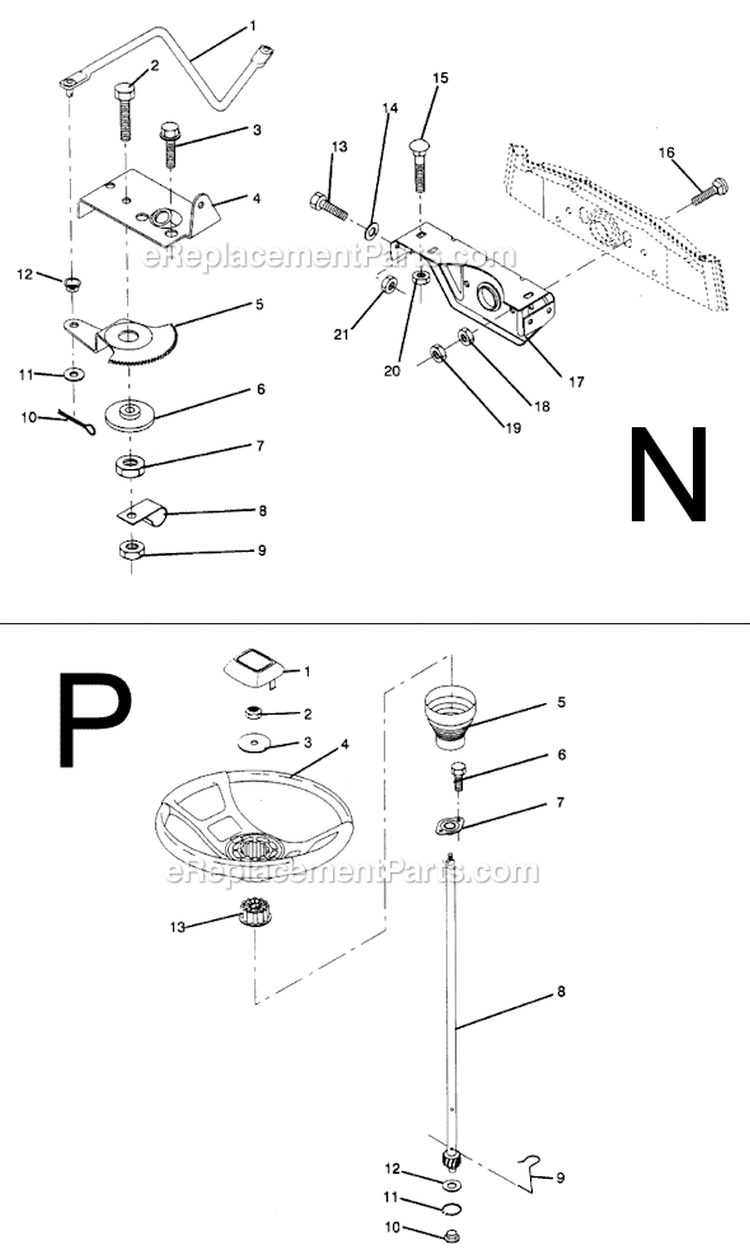 Page G Diagram and Parts List for PP1136A  Poulan Lawn Tractor
