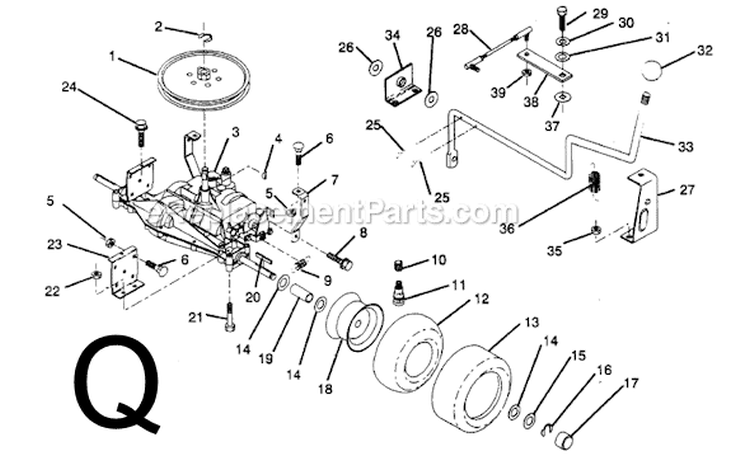 Page H Diagram and Parts List for PP1136A  Poulan Lawn Tractor