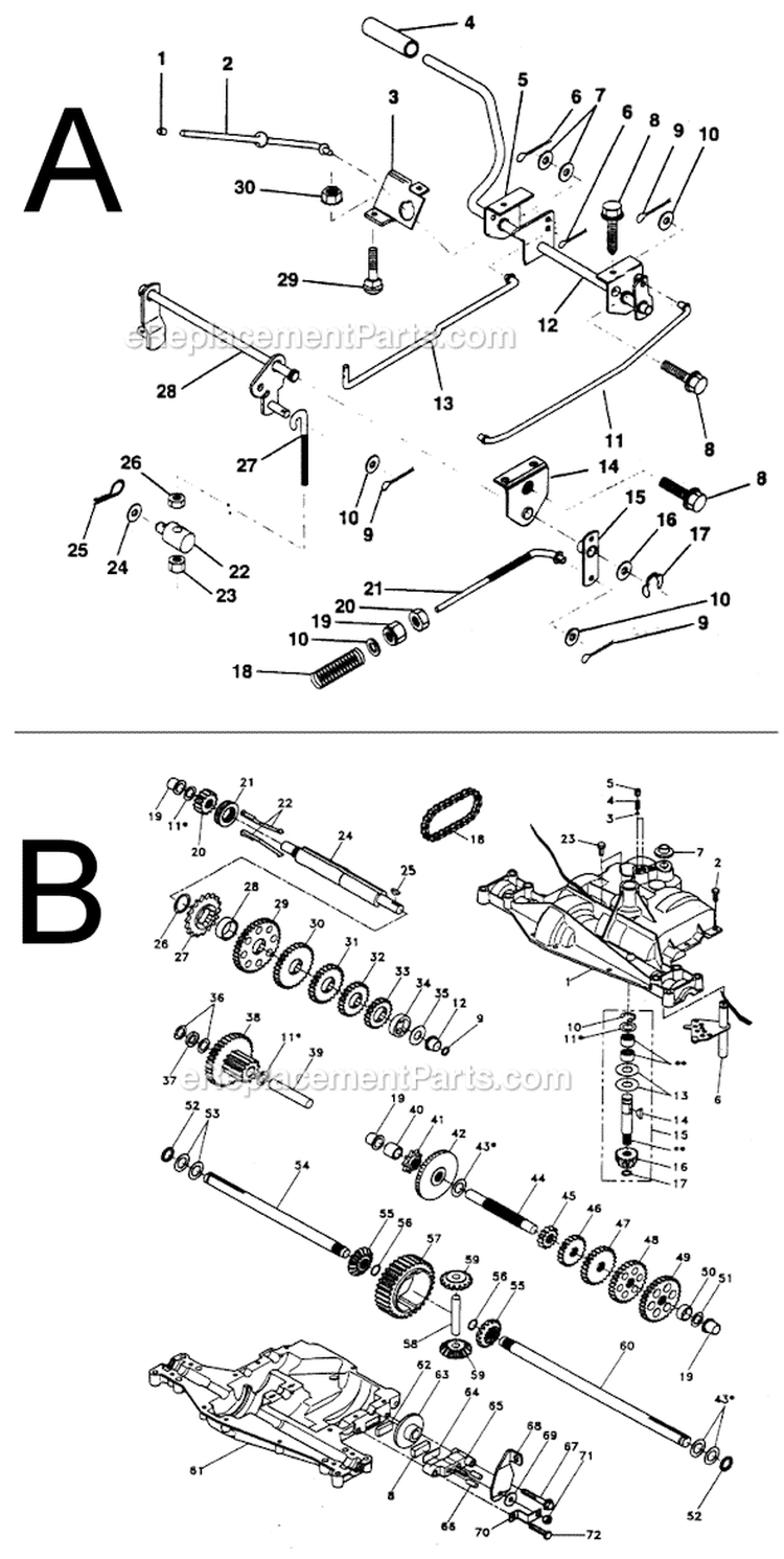 Page A Diagram and Parts List for PP1136JA  Poulan Lawn Tractor