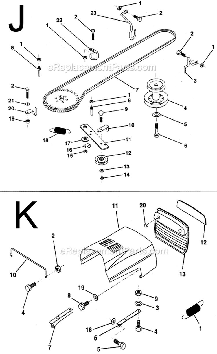 Page E Diagram and Parts List for PP1136JA  Poulan Lawn Tractor