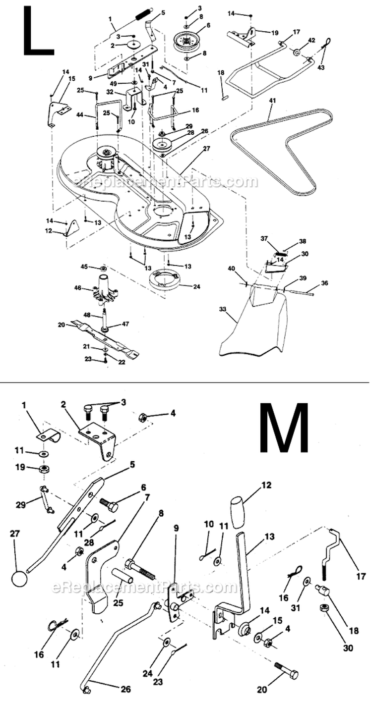 Page F Diagram and Parts List for PP1136JA  Poulan Lawn Tractor