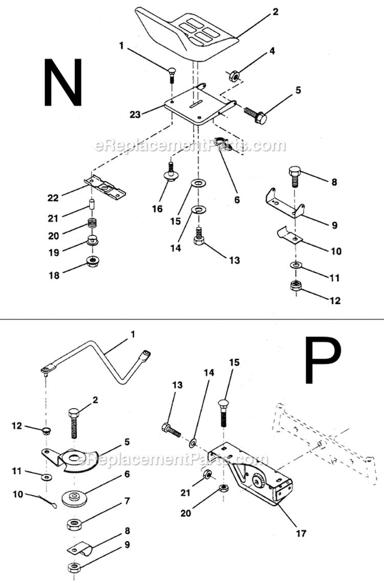 Page G Diagram and Parts List for PP1136JA  Poulan Lawn Tractor