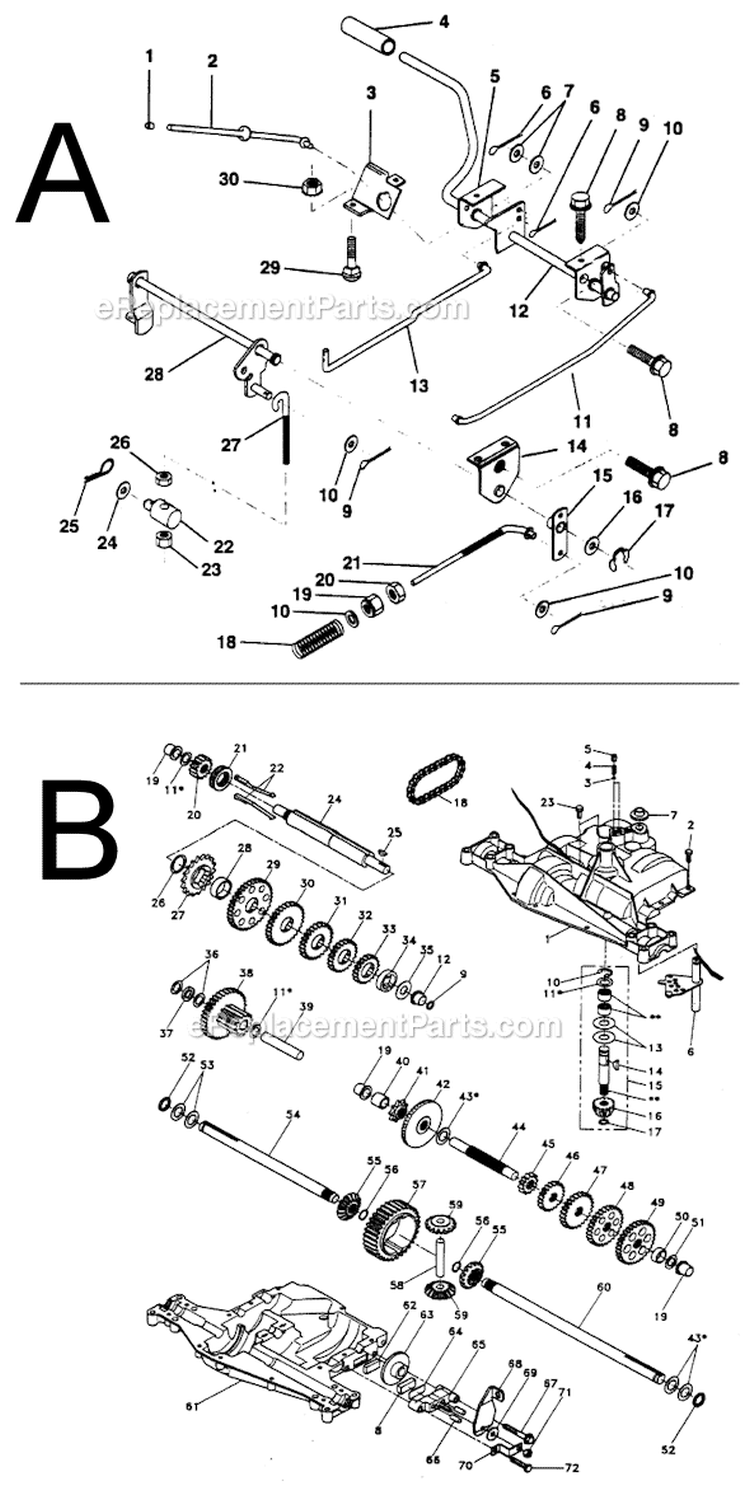 Page A Diagram and Parts List for PP1136J  Poulan Lawn Tractor
