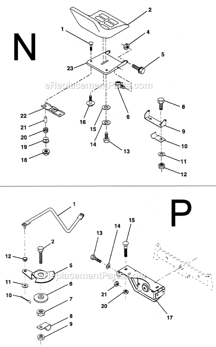 Page G Diagram and Parts List for PP1136J  Poulan Lawn Tractor
