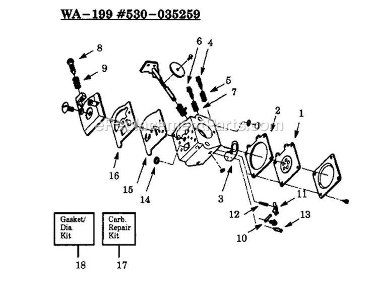 Page A Diagram and Parts List for PP114  Poulan Trimmer