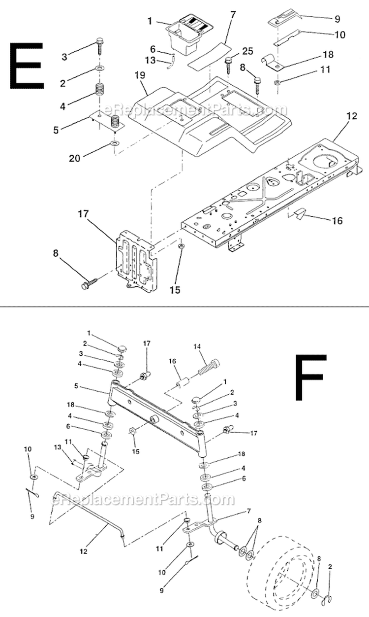 Page C Diagram and Parts List for PP11536A  Poulan Lawn Tractor
