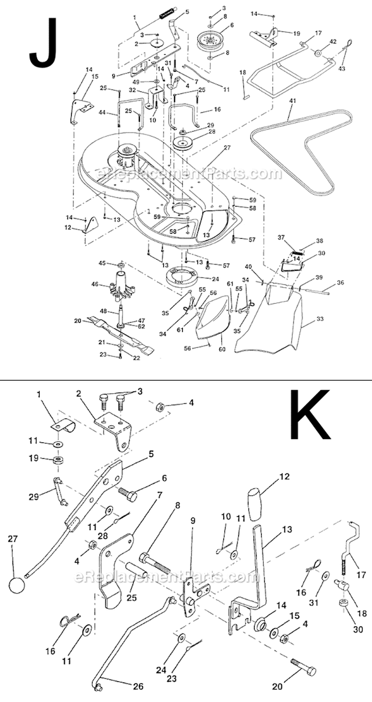 Page E Diagram and Parts List for PP11536A  Poulan Lawn Tractor